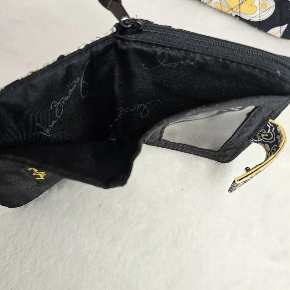 Vera Bradley black Yellow and White Floral Bird Purse with Matching Wallet - Picture 12 of 15
